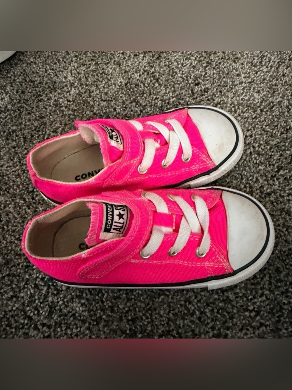 Converse Kids Hot Pink Canvas Low Top Sneakers